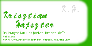 krisztian hajszter business card